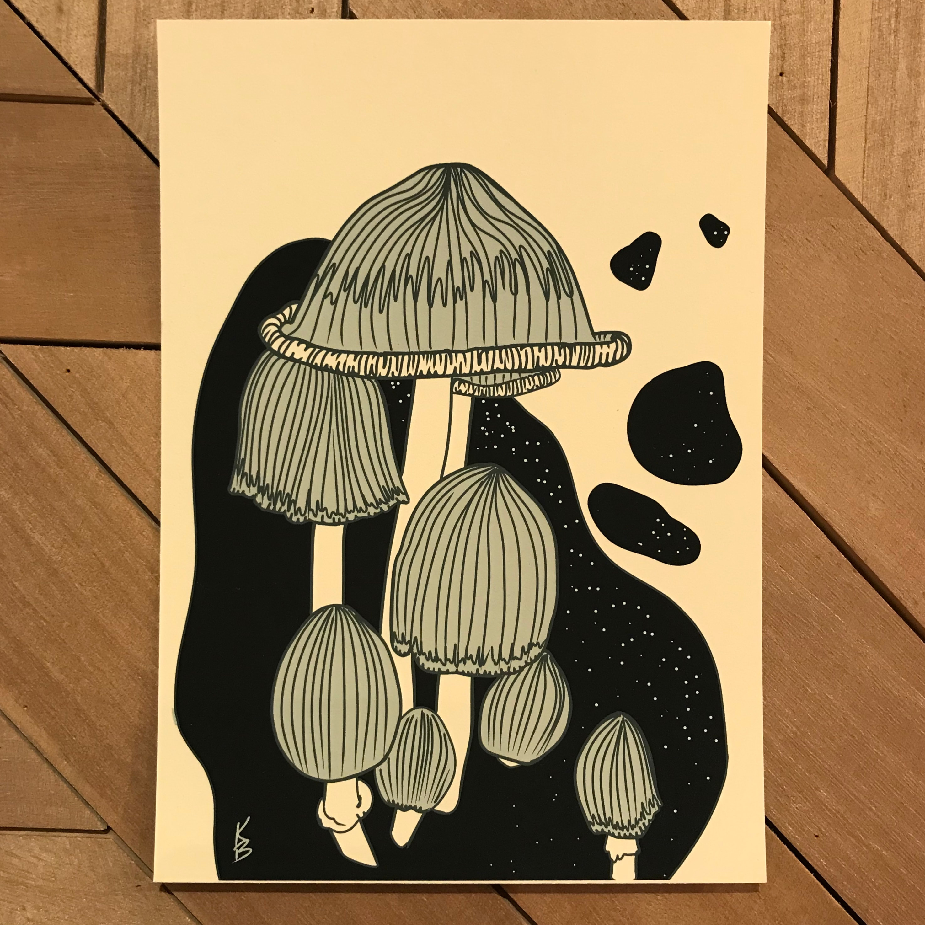 Watercolor Mushroom series Painting Art  Collectibles hamaguri.co.jp